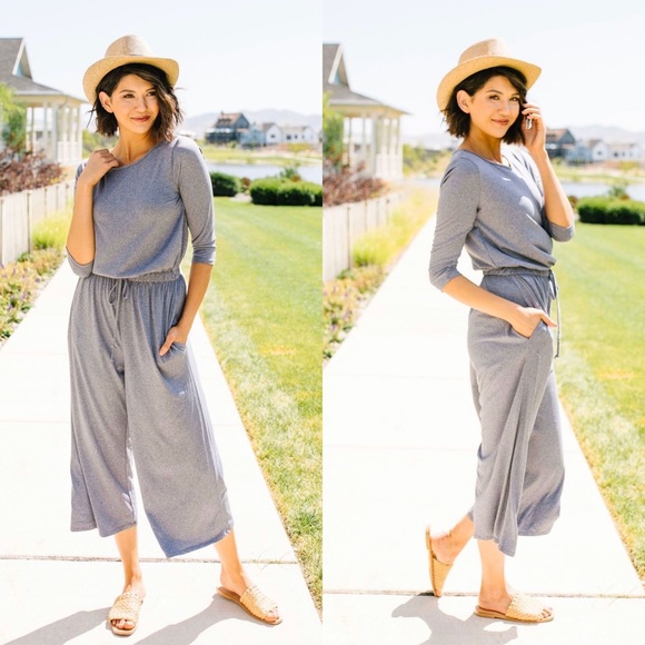 heather gray jumpsuit